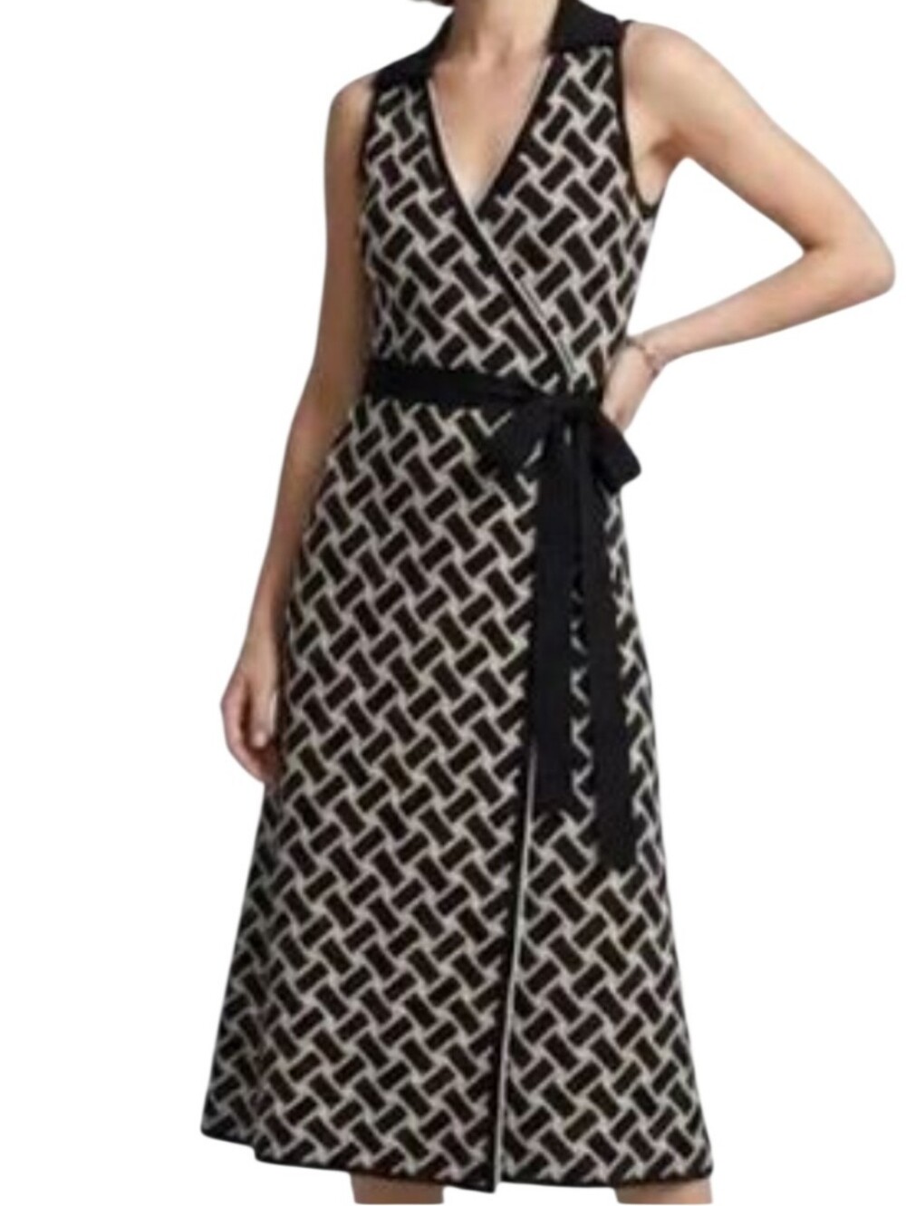Diane Von Furstenberg Vintage Weave Sweater Knit Dress Size XS